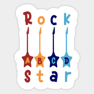 1. Klasse ABCD Rockgitarre T shirt Sticker